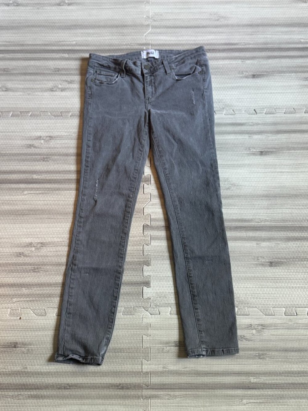 Paige Women's Gray Low Rise Peg Skinny Jeans